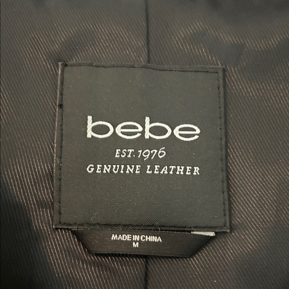 Bebe Black Women's Leather & Suede jacket SZ medium - Picture 2 of 8